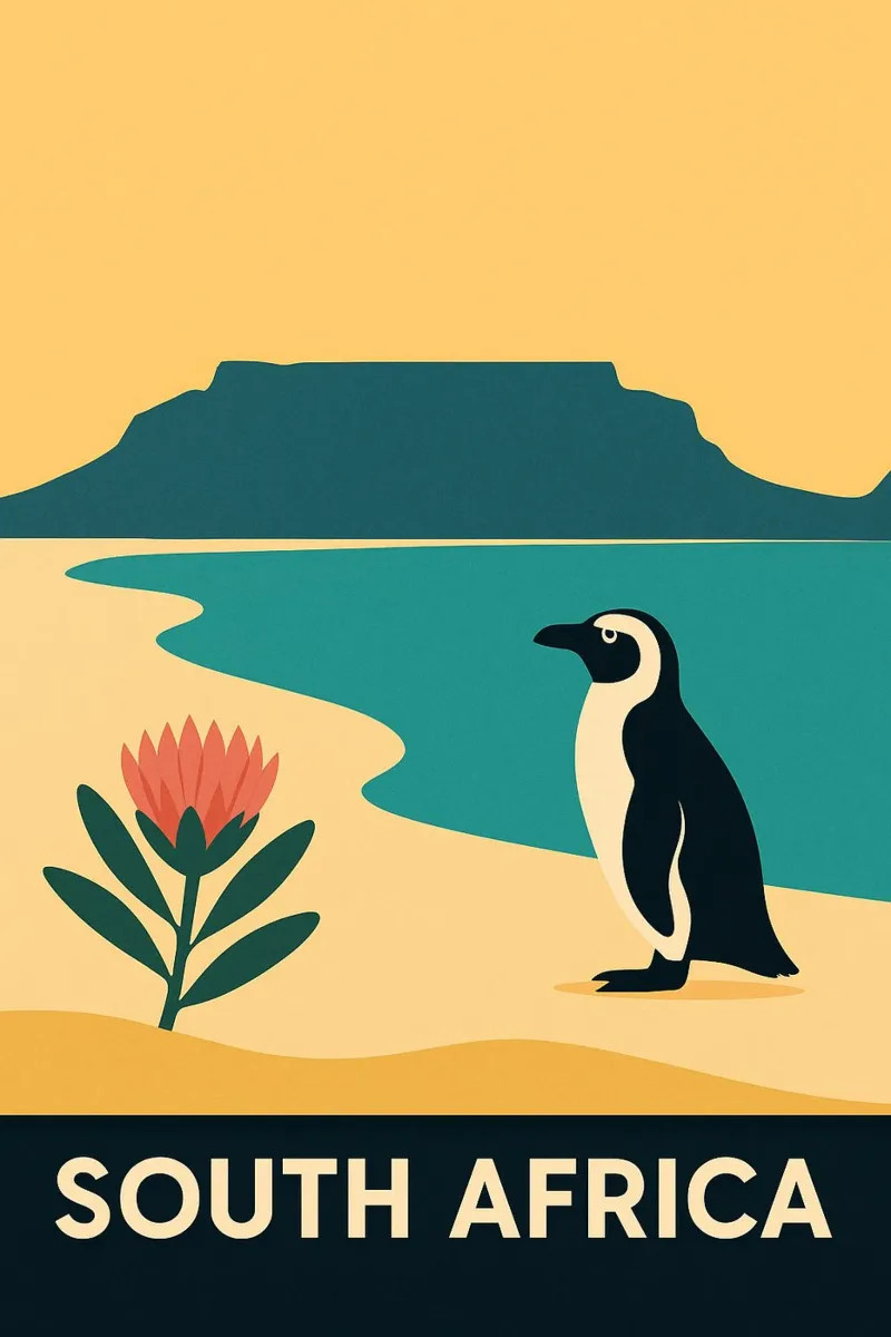 Sudafrica minimo - Il Sudafrica tra terra e oceano poster da JETLAG | affiches voyage