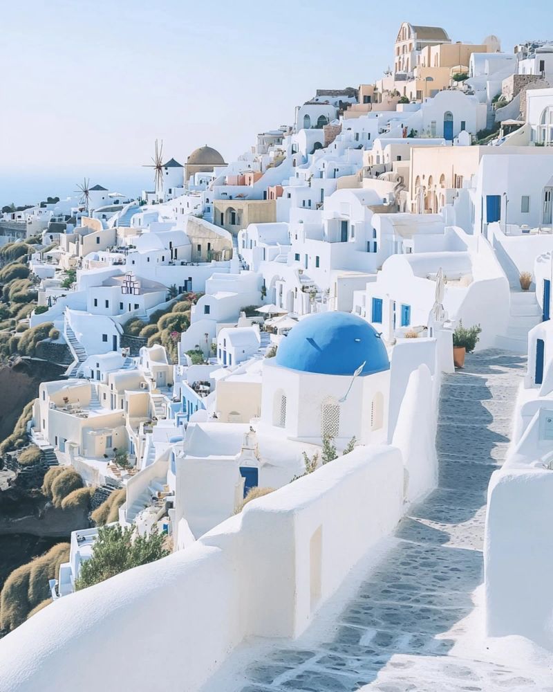 Santorini-Vibes Poster von PhotoVibe Decor