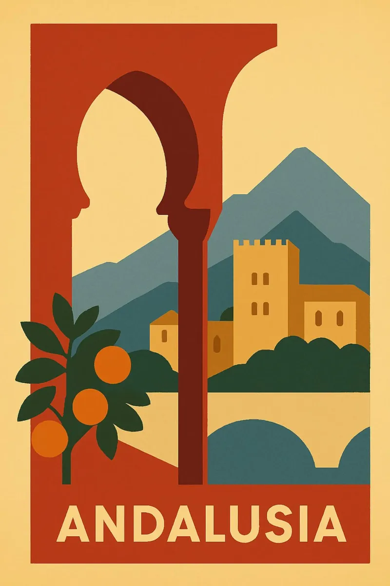 Sole e architettura in Andalusia pellicola backlit da JETLAG | affiches voyage