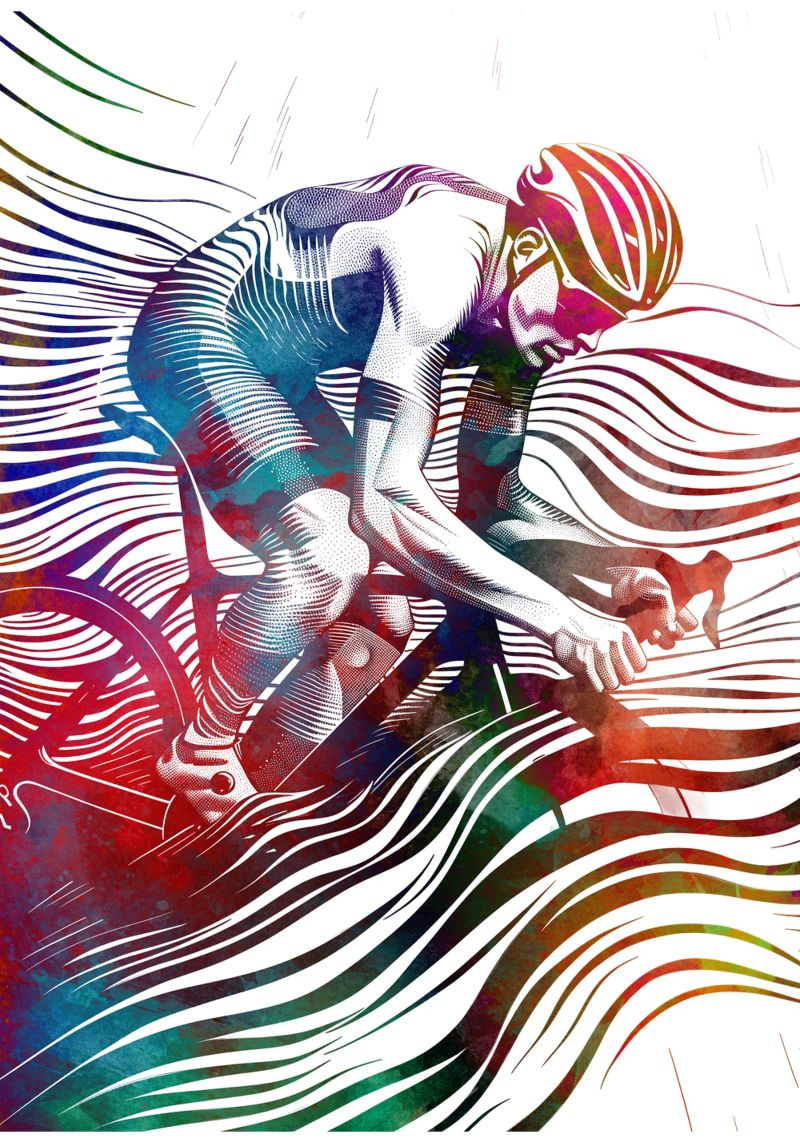 Cycling sport art white poster by SPORT