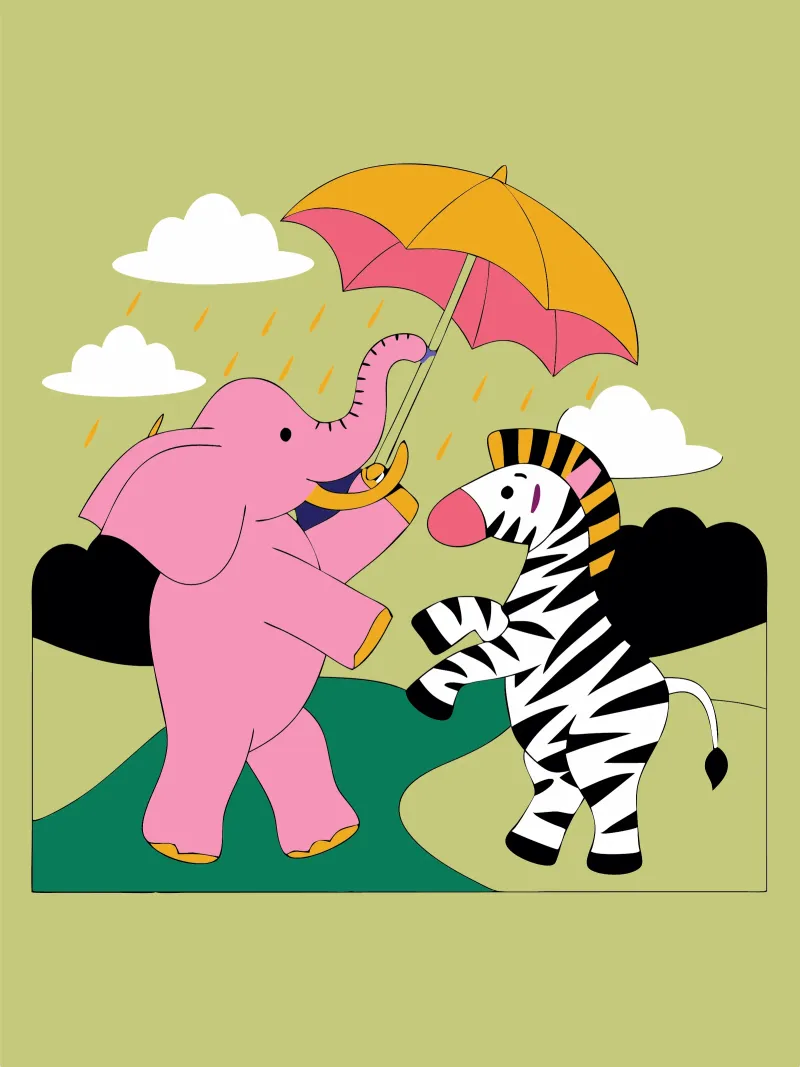 Elefanti e zebre pellicola backlit da OUR SHOP