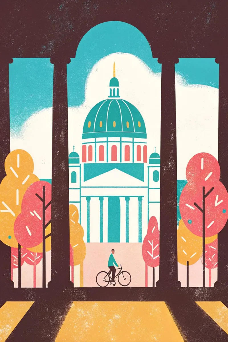 disegno della città di Berlino per gli amanti dei viaggi poster con telaio in plastica da sichanhan