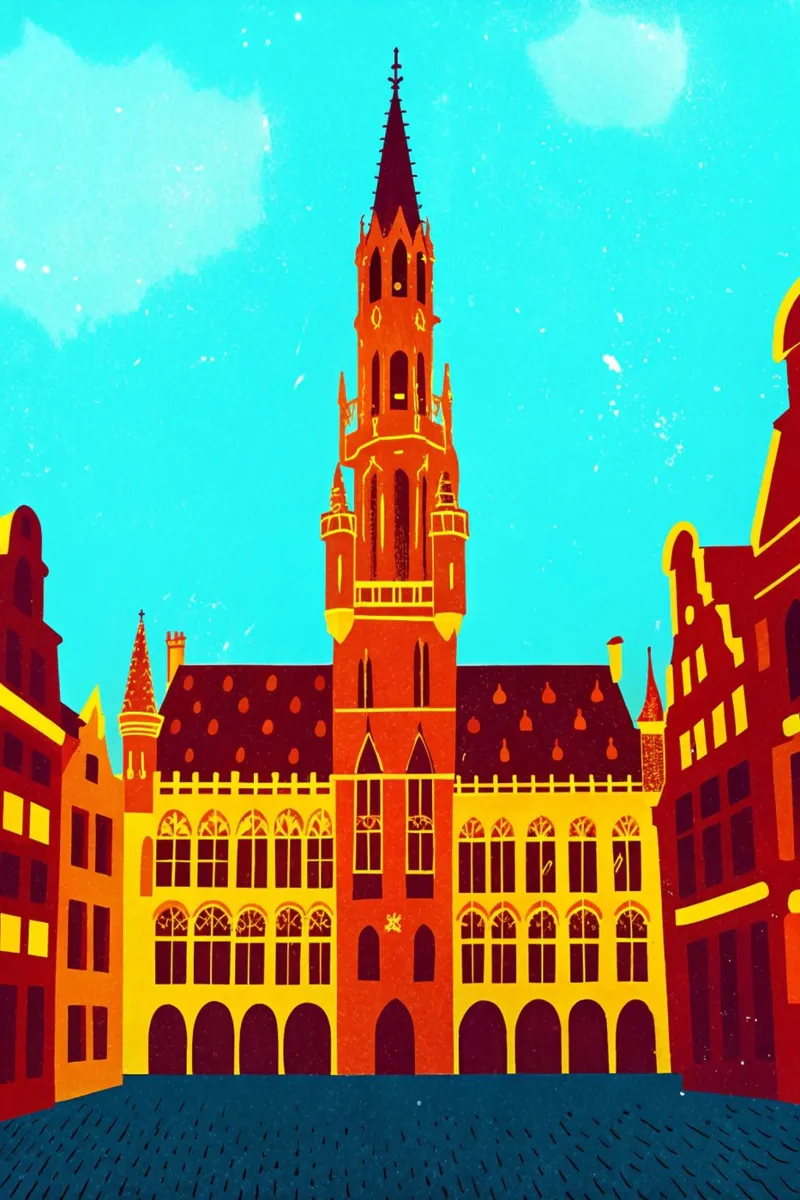 disegno della città di bruxelles per gli amanti dei viaggi pellicola backlit da sichanhan