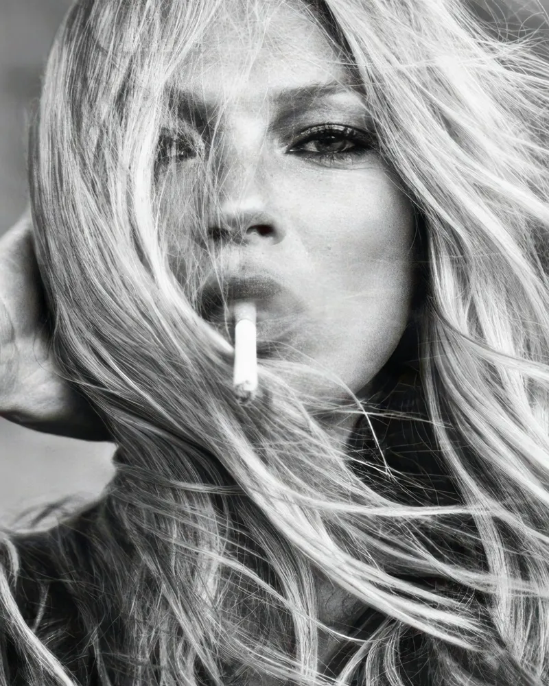 La vita di Kate Moss è uno scherzo "fumare" poster con telaio in legno da Greatest Figure