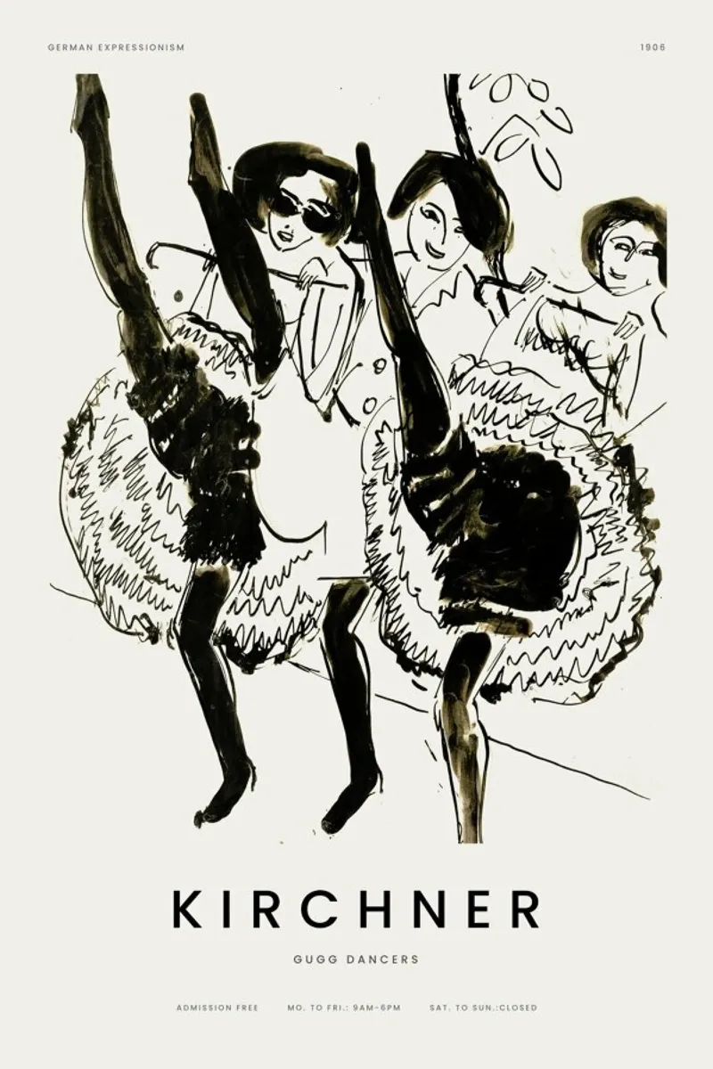 Kirchner - Gugg Dancers poster con telaio in legno da Vintage by JUNIQE