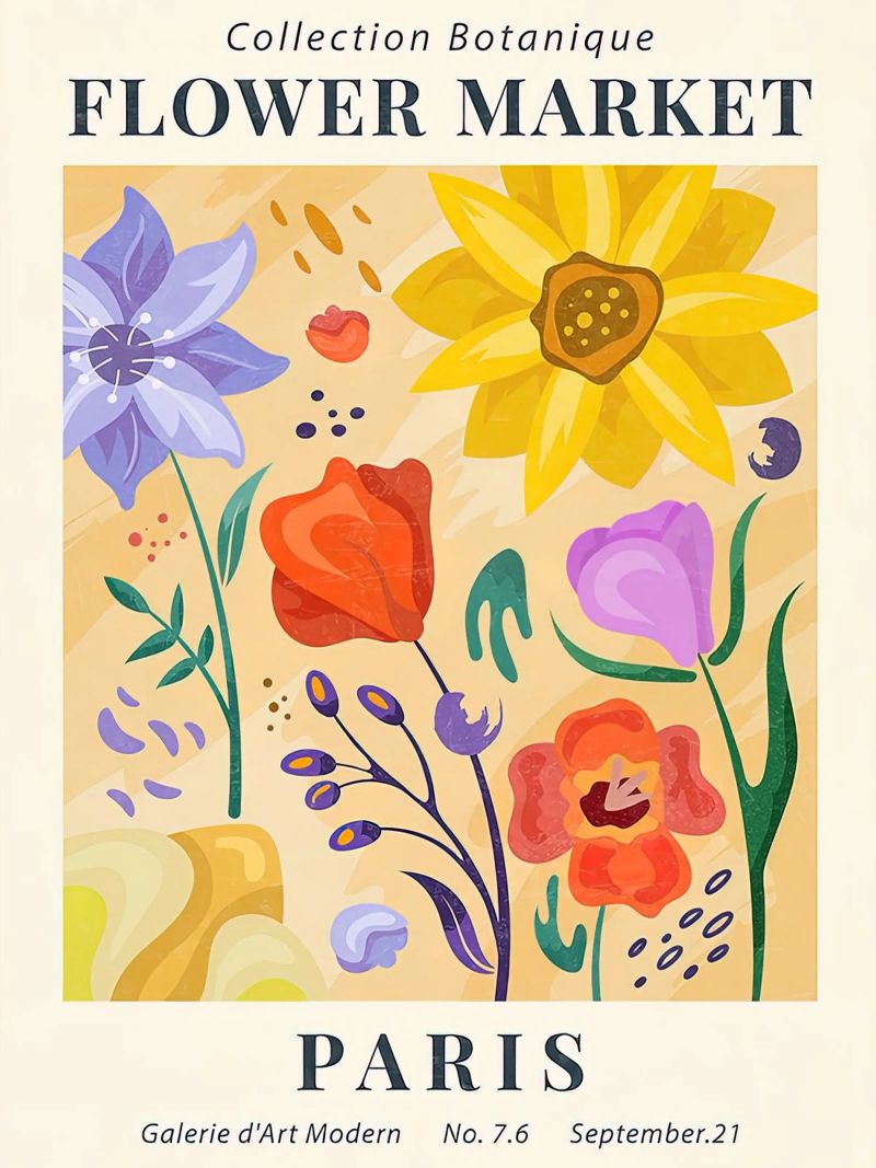Bloemenmarkt Parijs poster van Flower
