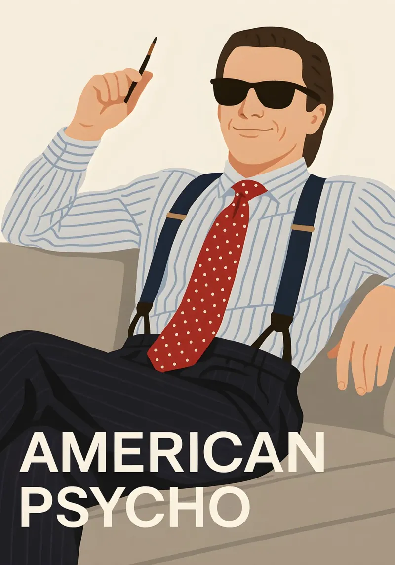 Patrick Bateman American Psycho pellicola backlit da MoviesArt