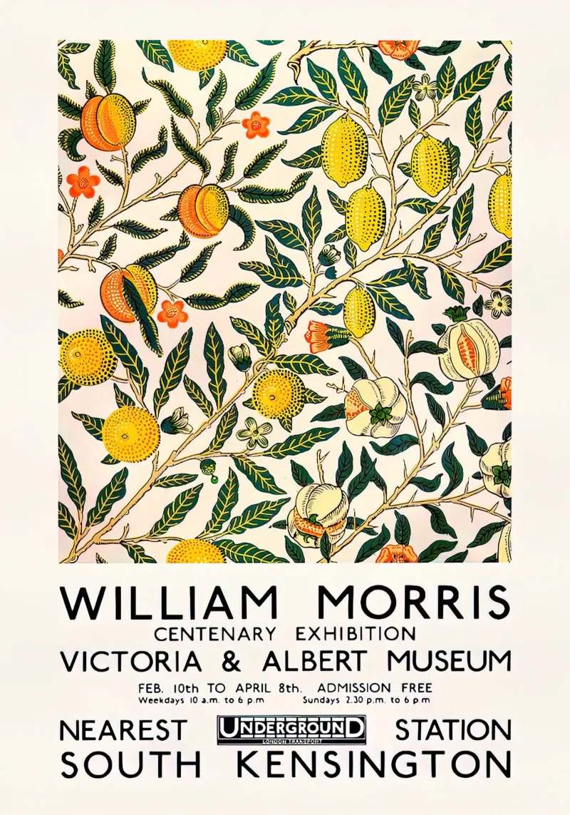 William Morris modello Citrus - Mostra pellicola backlit da Flower