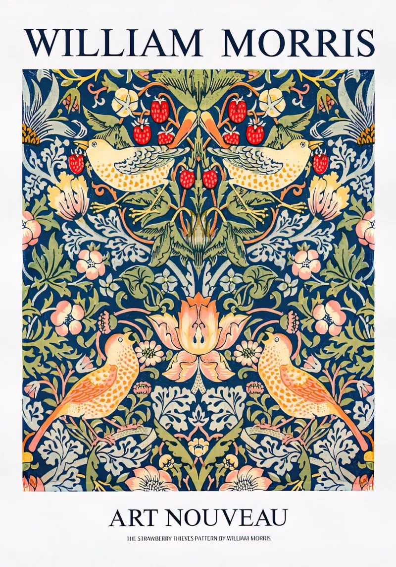 William Morris Ladro di fragole poster con telaio in alluminio da Flower