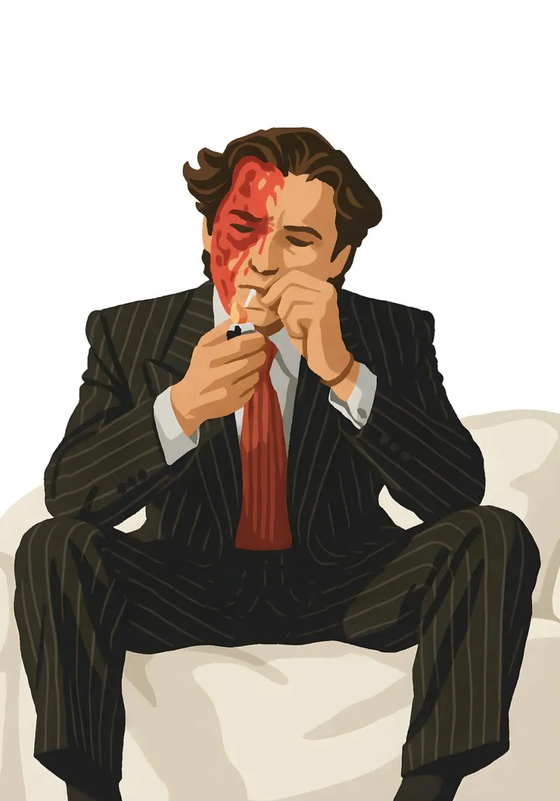 Patrick Bateman American Psycho pellicola backlit da MoviesArt