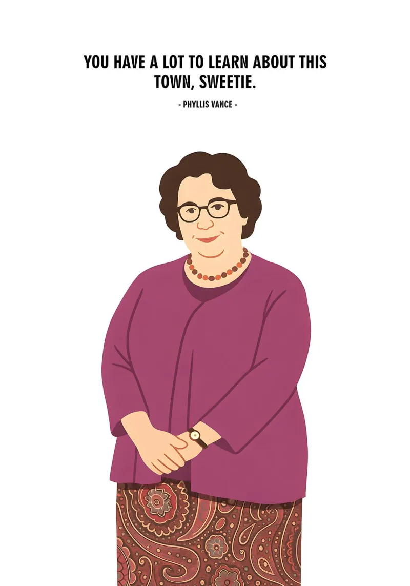Phyllis Vance The Office quotes poster con telaio in plastica da MoviesArt