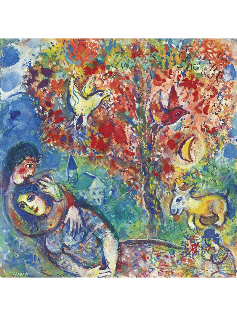 Marc Chagall Couple sous l'arbre ou Les amoureux poster de DuncanBennett shop