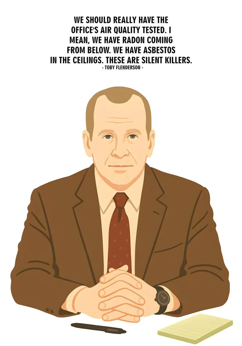 Toby Flenderson The Office quotes canvas met Baklijst van MoviesArt