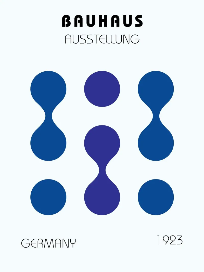 Bauhaus Grafik 1923 | Retro Modern Poster Print Poster mit Aluminium Rahmen von Studio Vibe