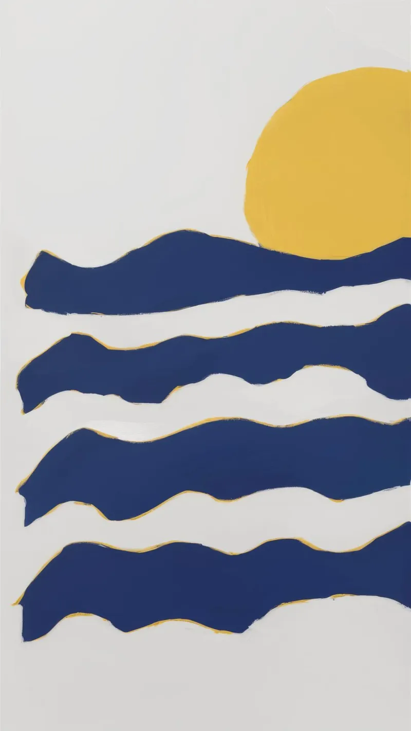 Ritmo dell'onda di mezzanotte poster con telaio in legno da Stone Patina