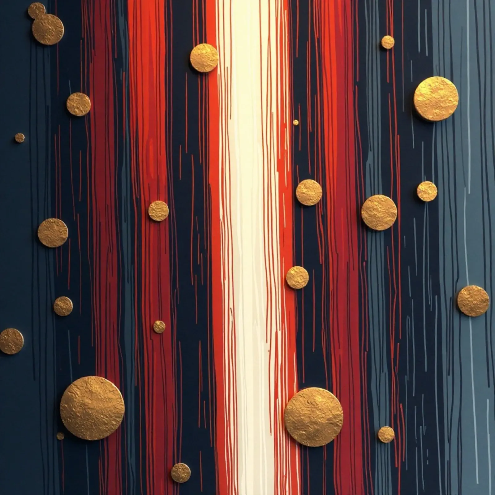 Orbite d'oro strutturate su un blu profondo striato plexiglass da Artistic-shop
