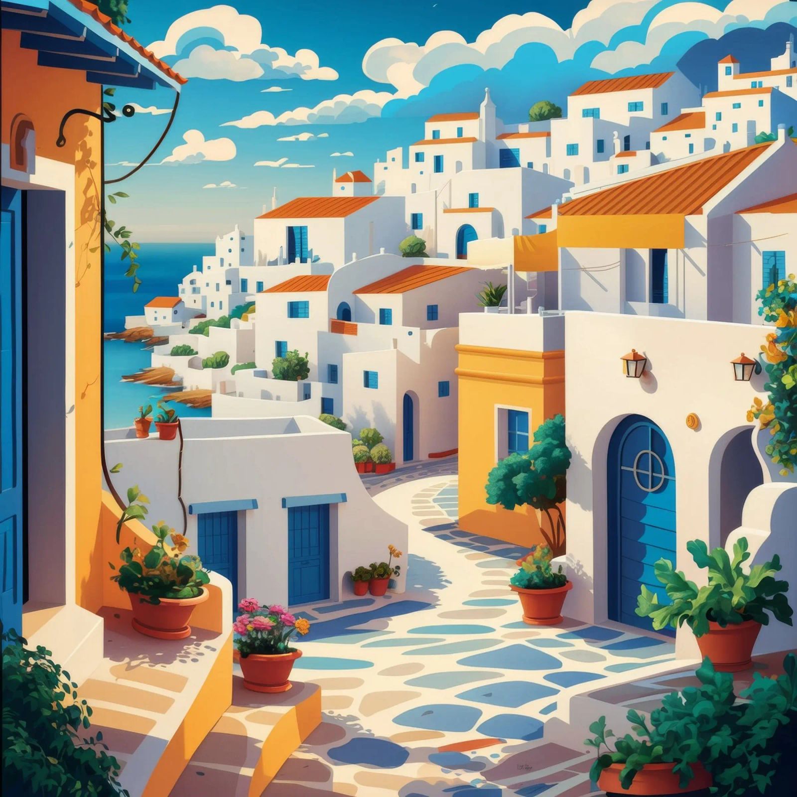 Santorini Sommer Traum Poster von Haven Mirage