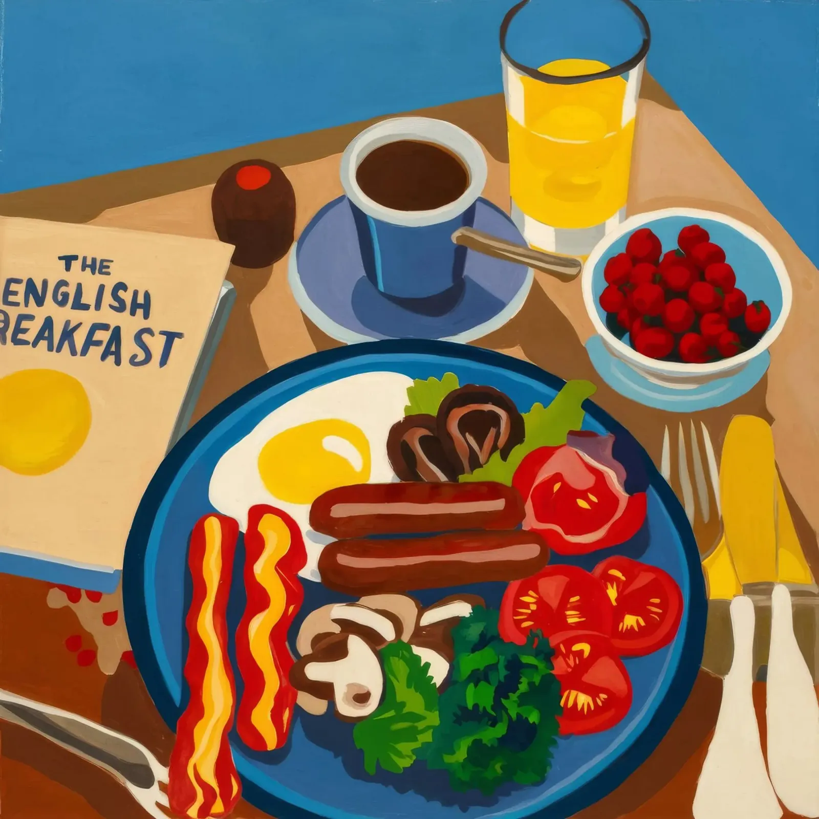 Le petit-déjeuner idéal poster avec cadre en aluminium de Jasper Rune