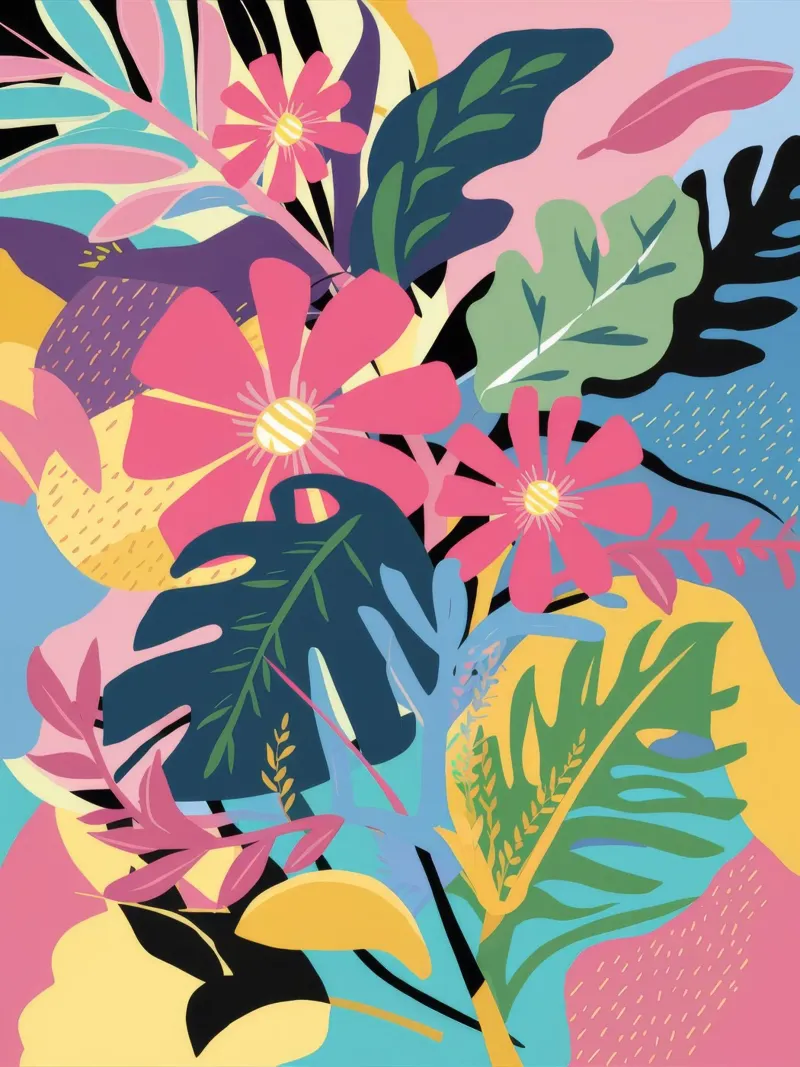 Abstrakte Tropicana-Blüten Backlit Folie von Paez Harmony