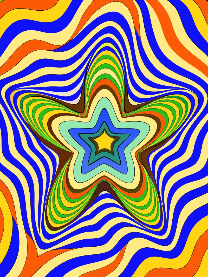 peinture abstraite hypnotique art poster avec cadre en aluminium de zetazone