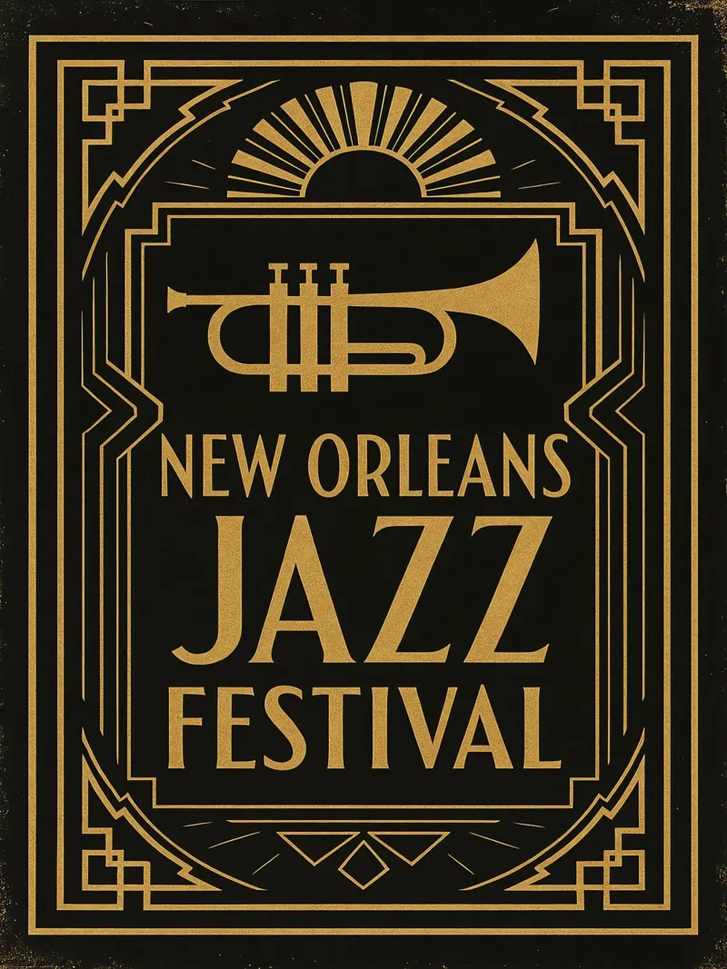 Art Deco New Orleans Jazz Poster poster by Jester Krew Art