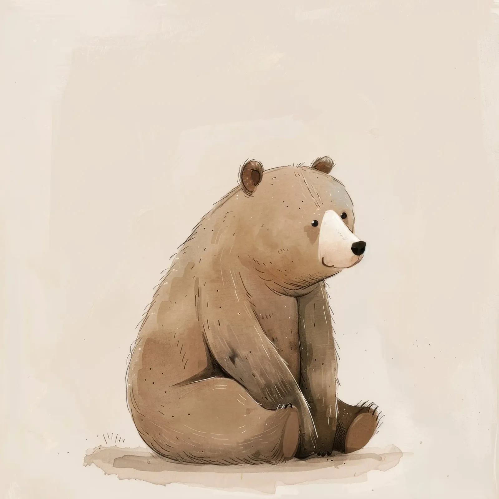 Illustrazione di un cucciolo di orso bruno seduto pellicola backlit da DesignDoodle