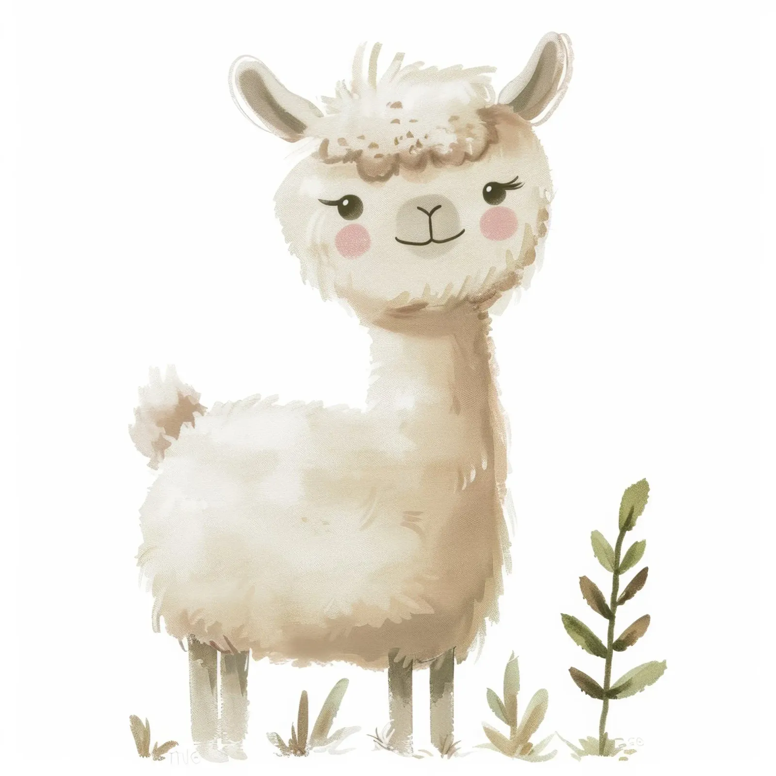 Pittura di un alpaca e piante pellicola backlit da DesignDoodle