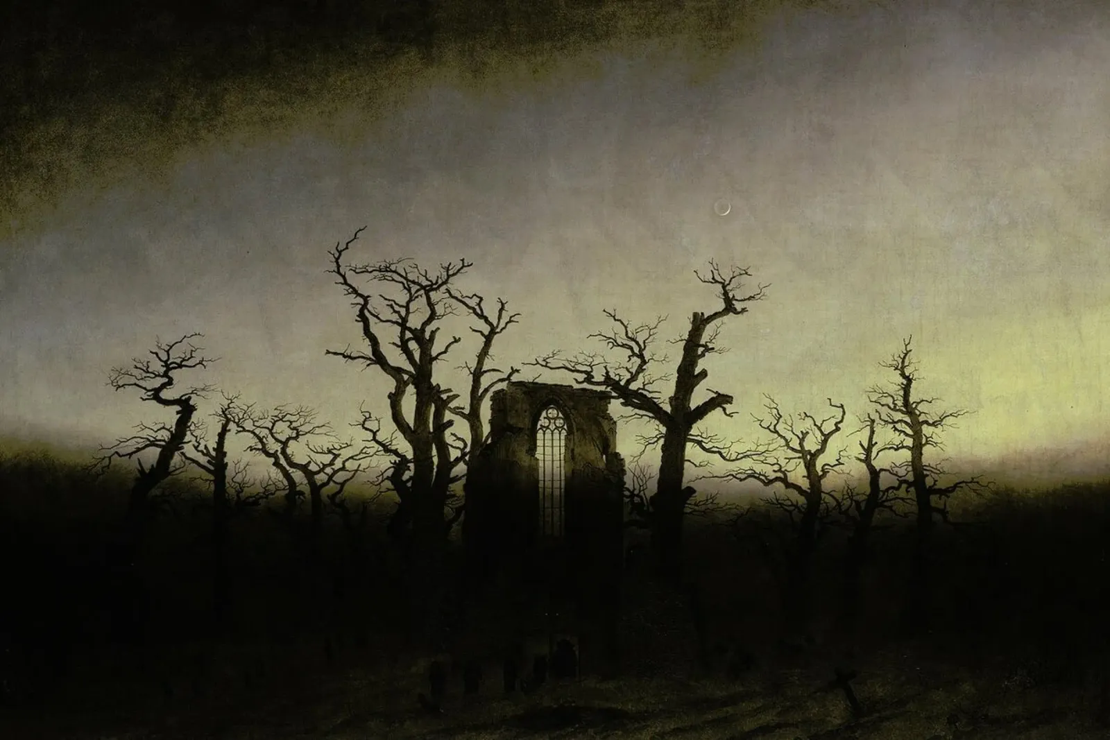 Friedrich - The Abbey in the Oakwood pellicola backlit da Vintage by JUNIQE