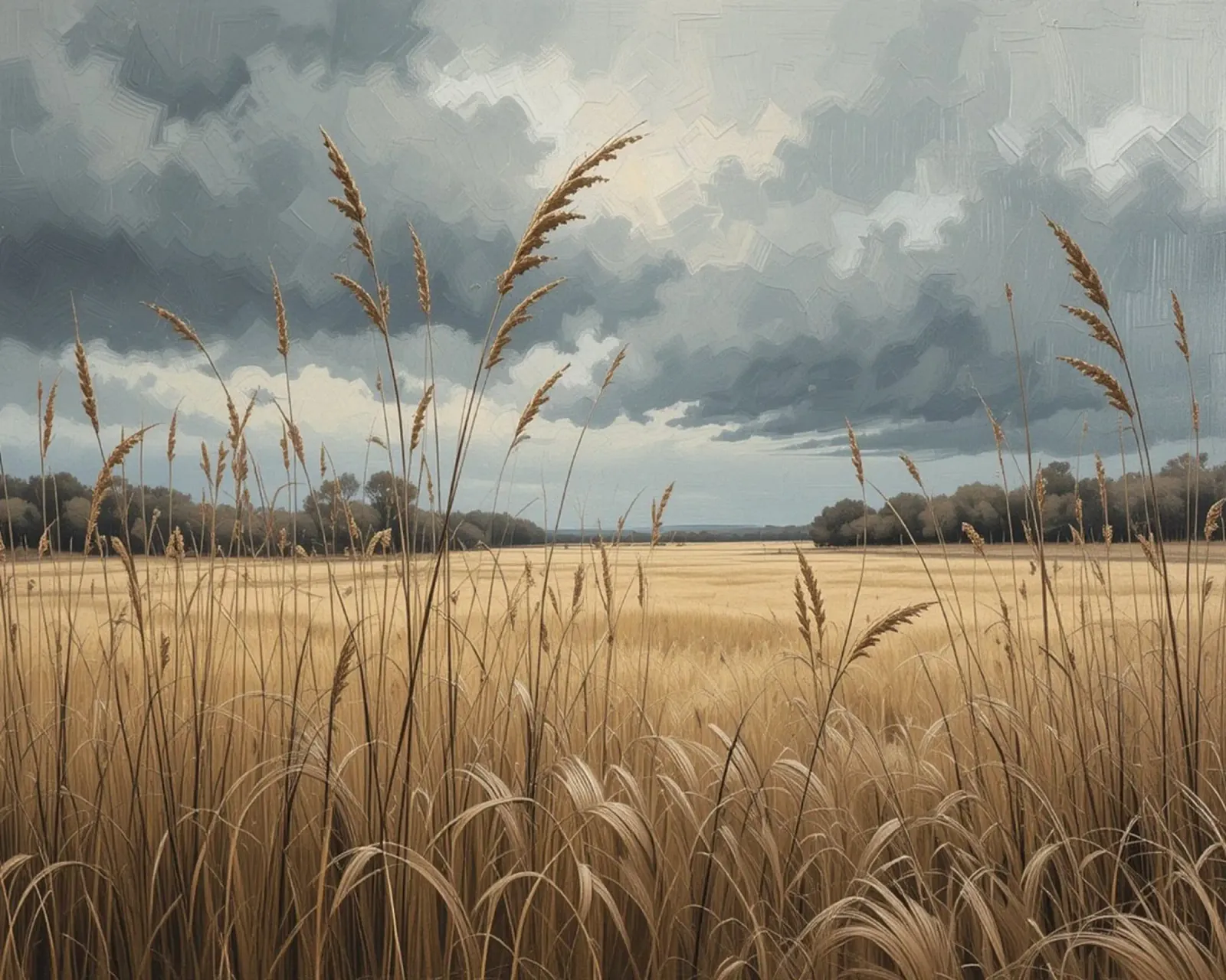 Goldene Felder unter stürmischem Himmel Hahnemühle von Artistic-shop
