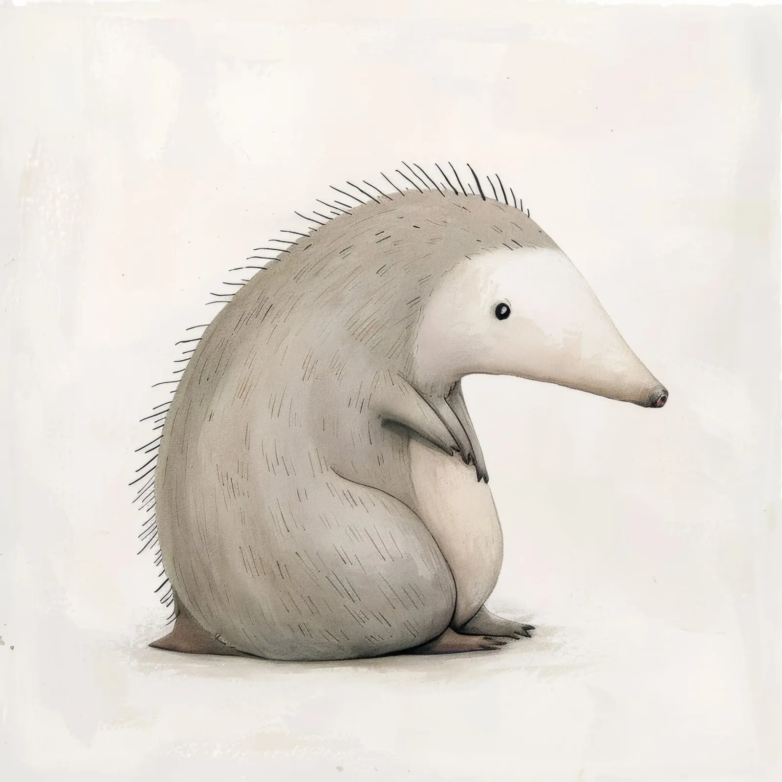 Illustrazione di un riccio grigio carta hahnemühle da DesignDoodle