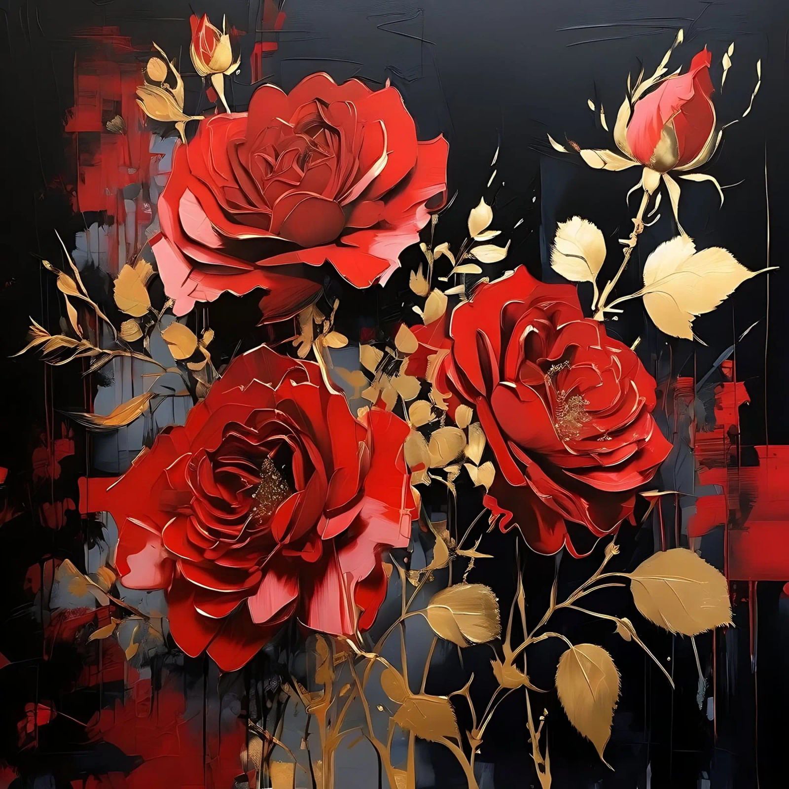 Rosen_gold_rot_1 poster de Farb- und Blütenzauber by LK