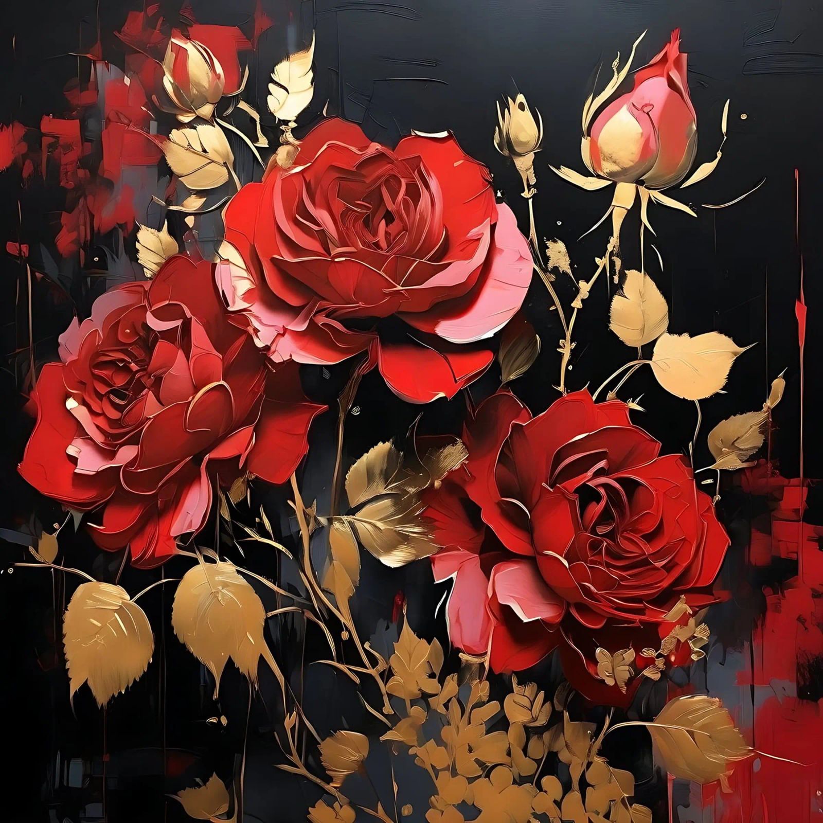 Rosen_gold_rot_2 poster de Farb- und Blütenzauber by LK