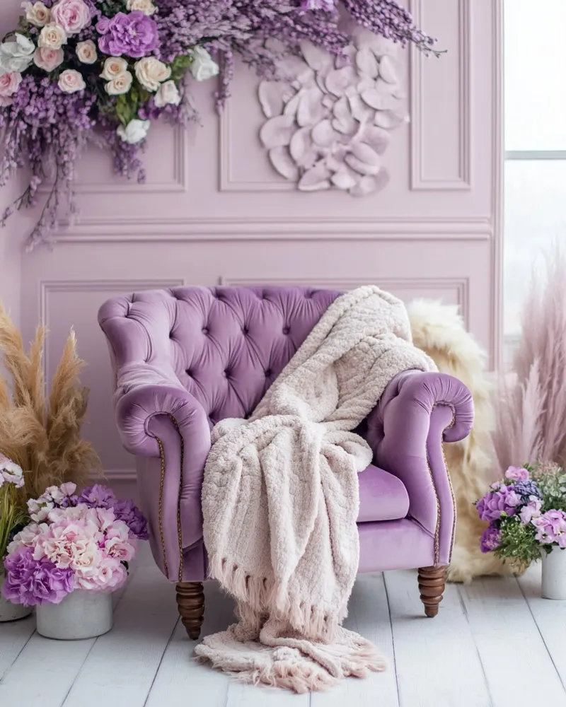 Reverie lilla tela con Cornice a cassetta da PhotoVibe Decor