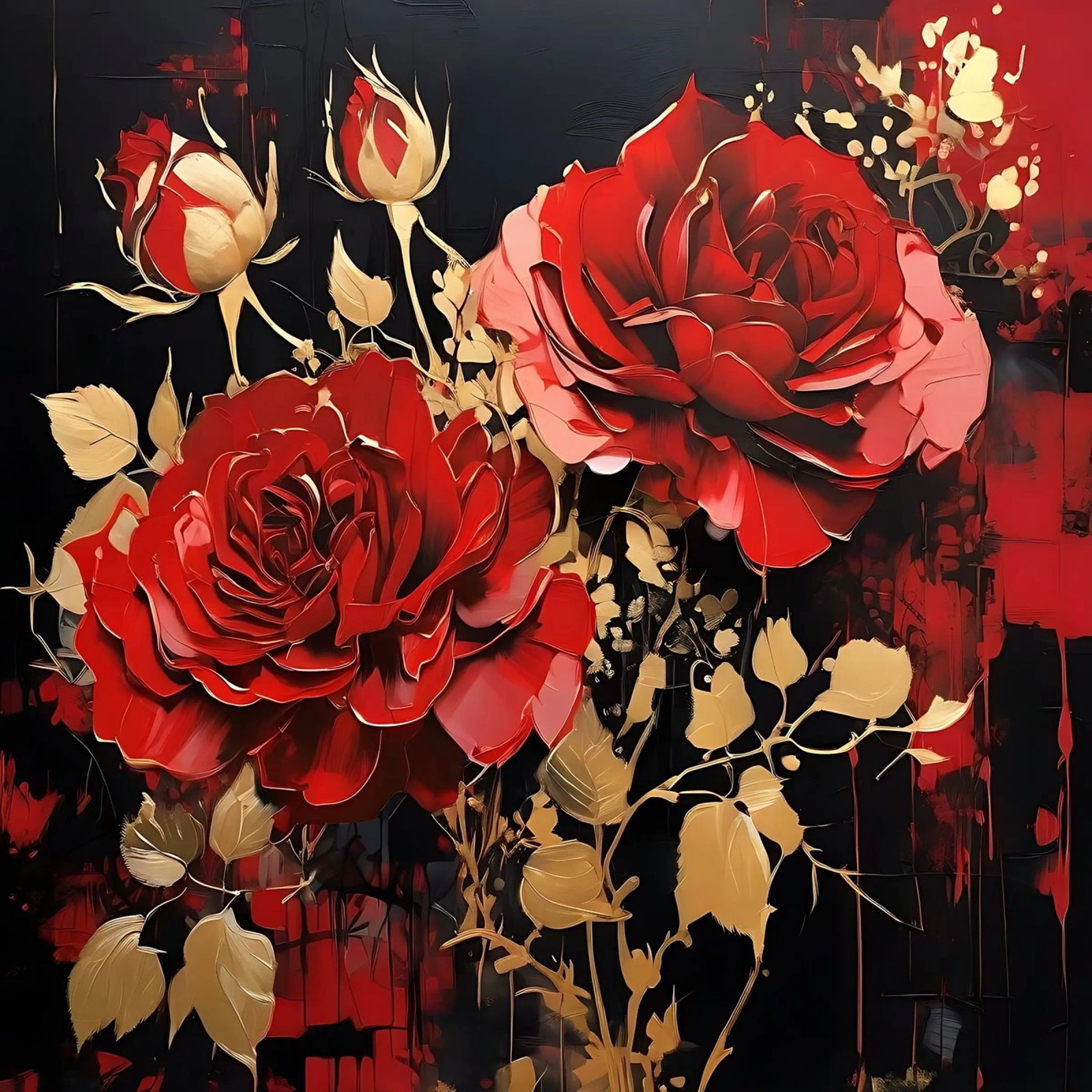 Rosen_gold_rot_3 poster de Farb- und Blütenzauber by LK