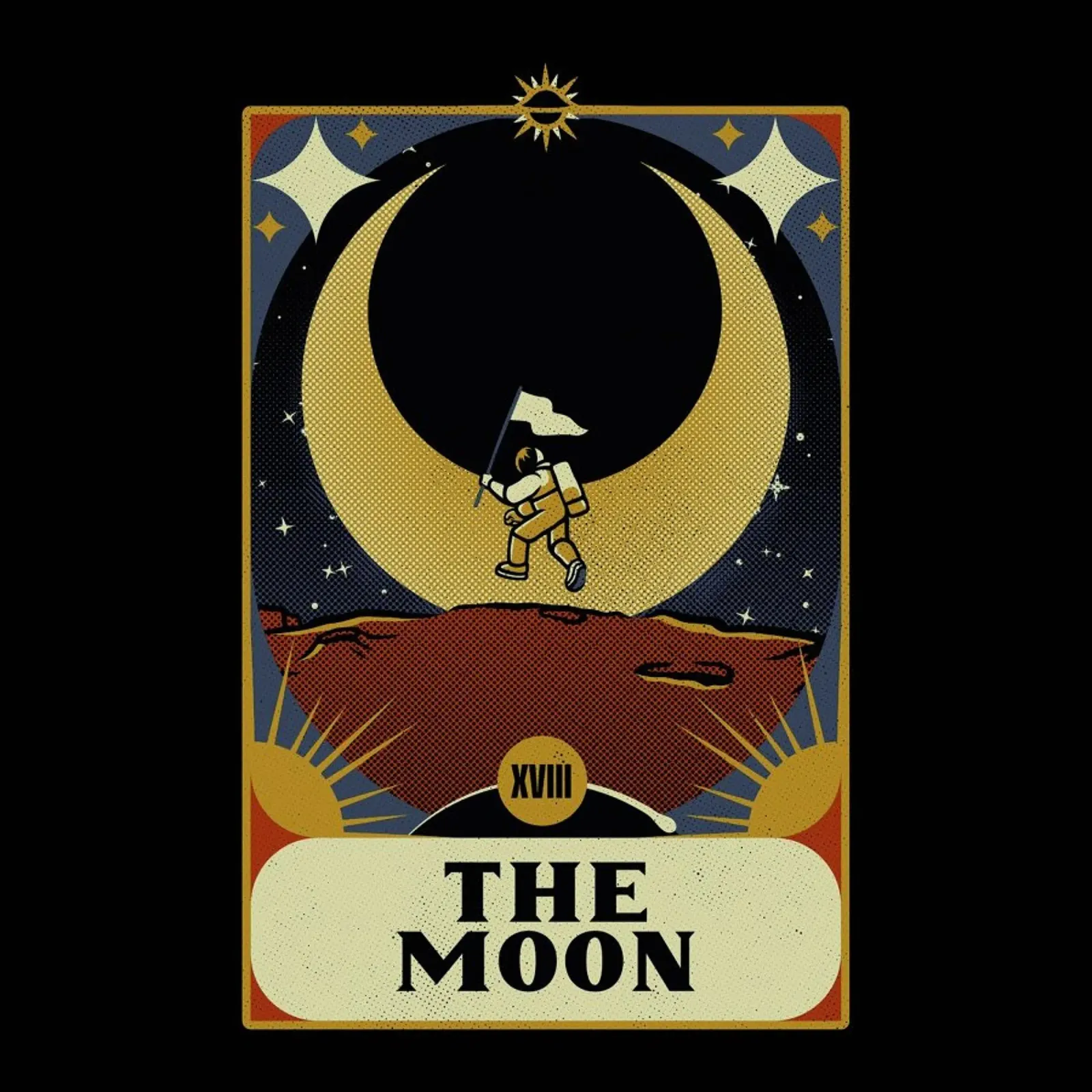 Astronaut Tarot Moon pellicola backlit da Tobe Fonseca