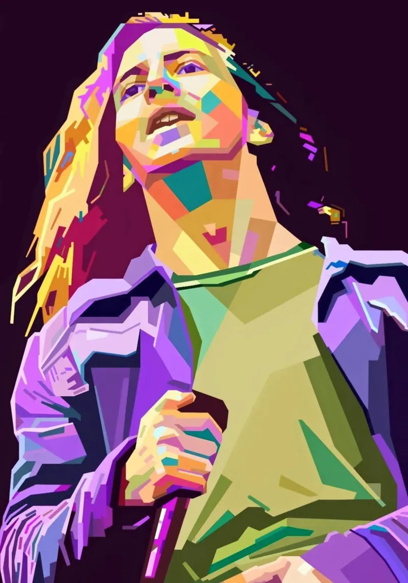 Eddie Vedder pop art portrait pellicola backlit da Hantamrata