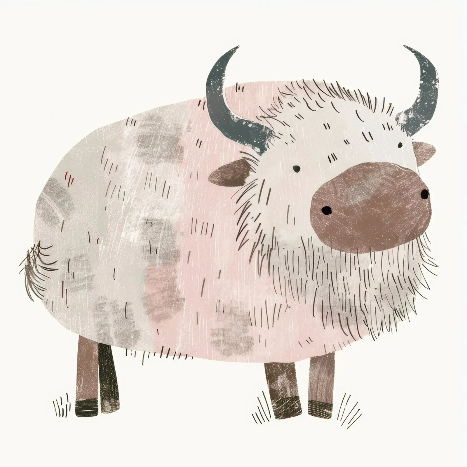 Illustrazione di uno yak con grandi corna pellicola backlit da DesignDoodle