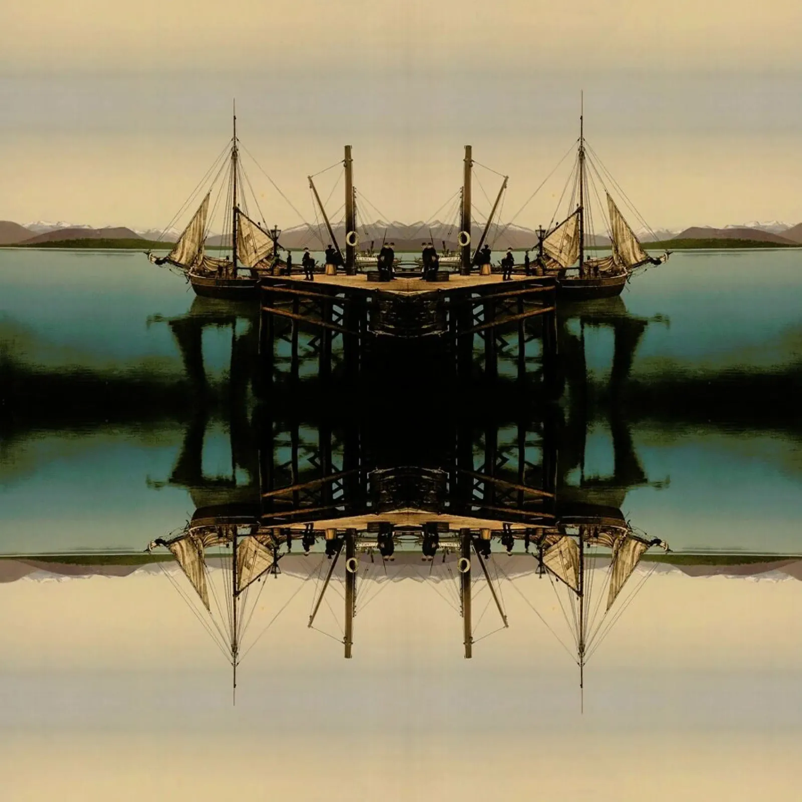 Ship poster met houten frame van The Gently Unfurling Sneak