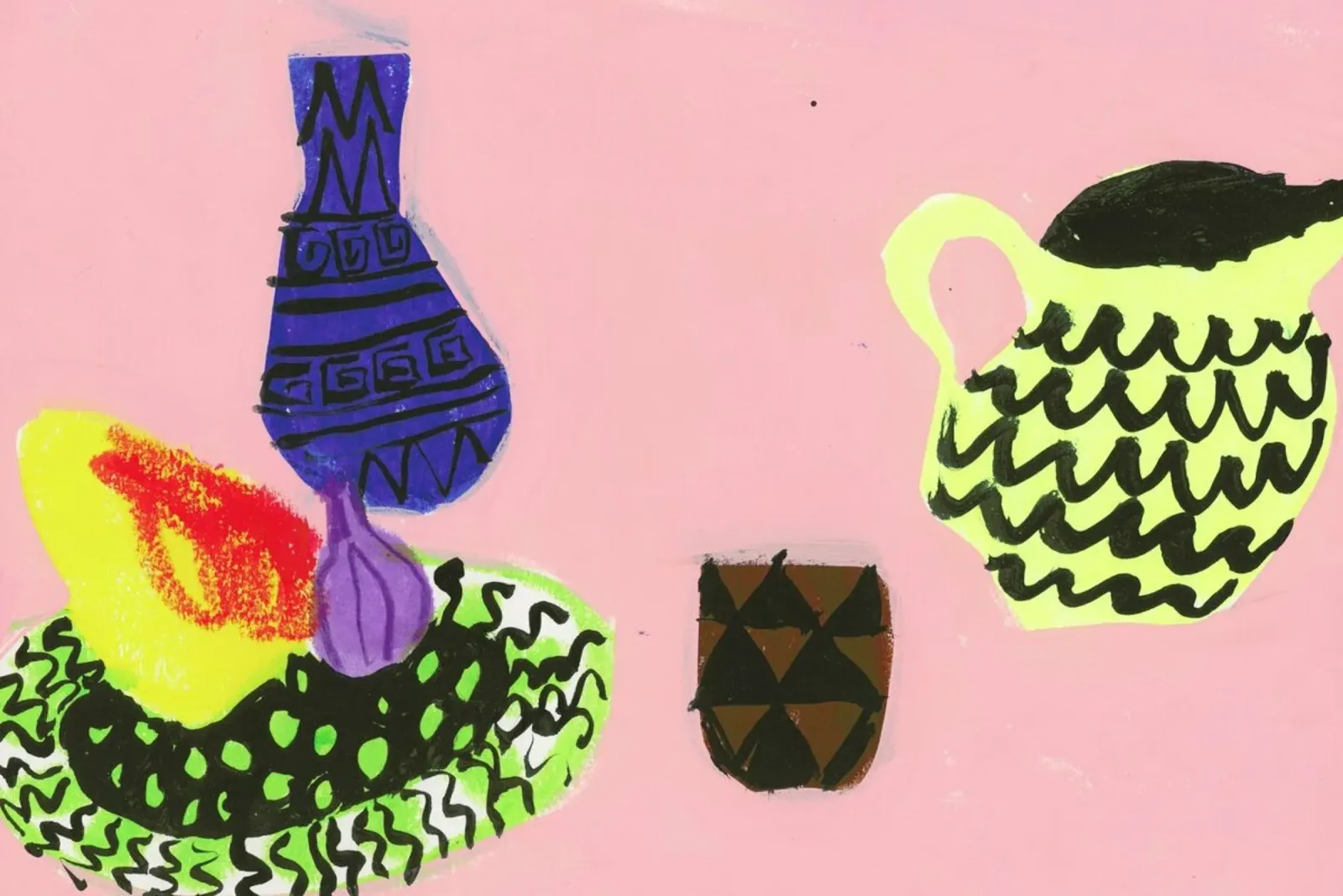 Still Life On Pink Background acrylic glass by Sonia Brittain