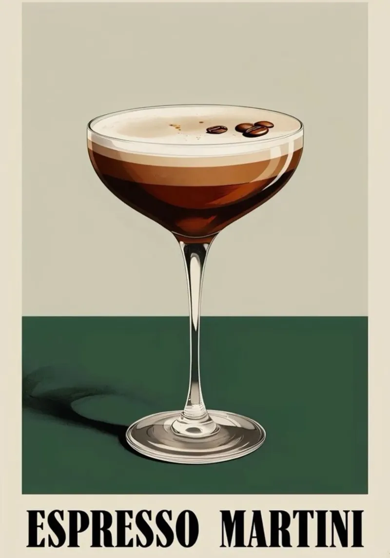 Espresso martini tela con Cornice a cassetta da cosmos studio