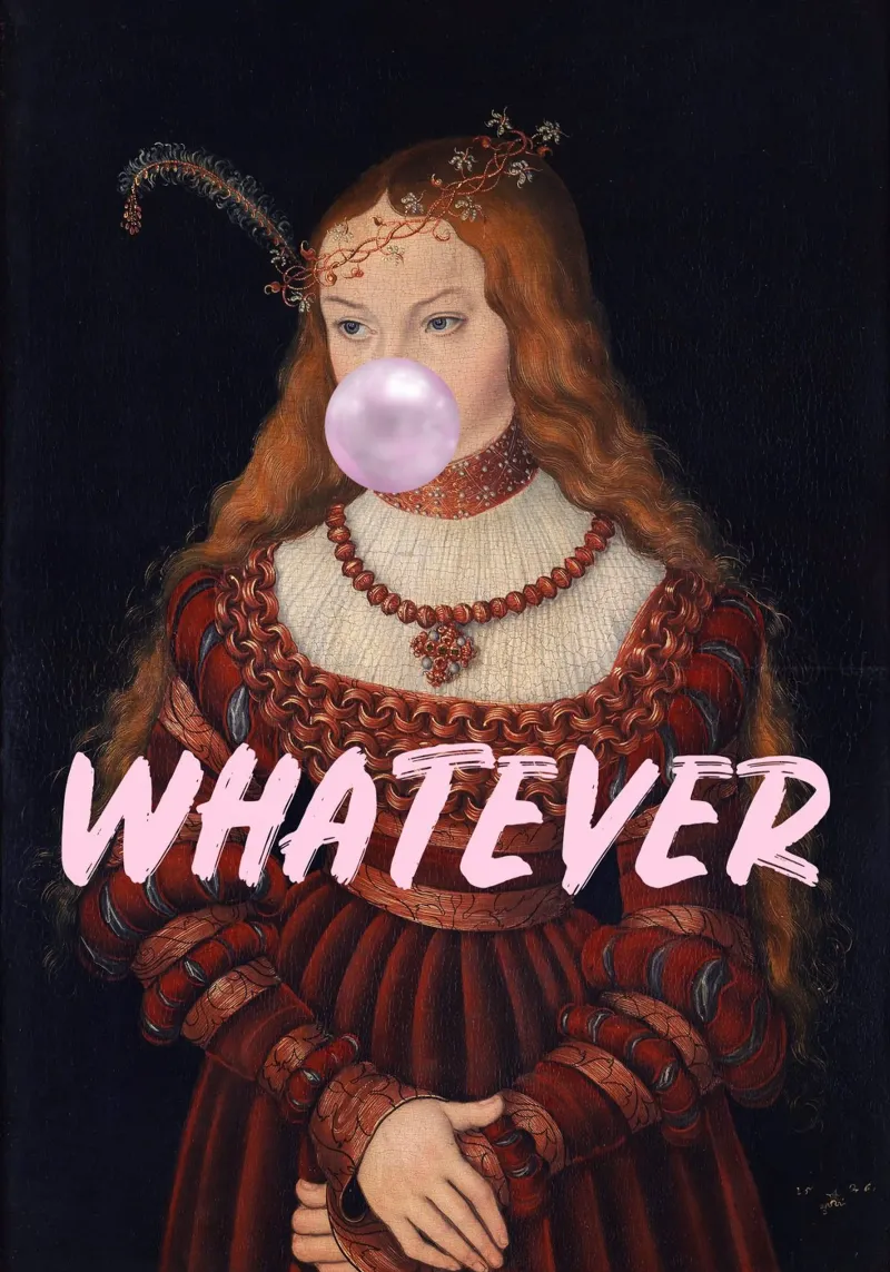 Whatever Renaissance Girl poster con telaio in alluminio da GraceDigitalArtCo