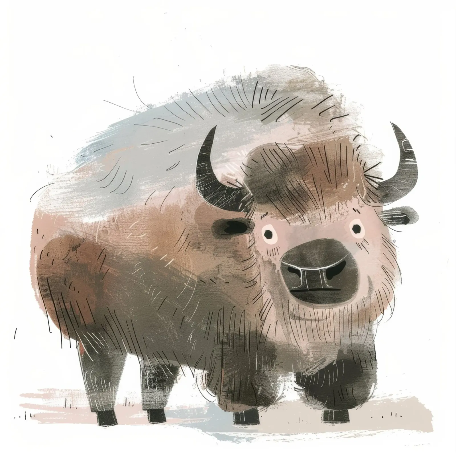 Illustrazione stilizzata di un bisonte pellicola backlit da DesignDoodle
