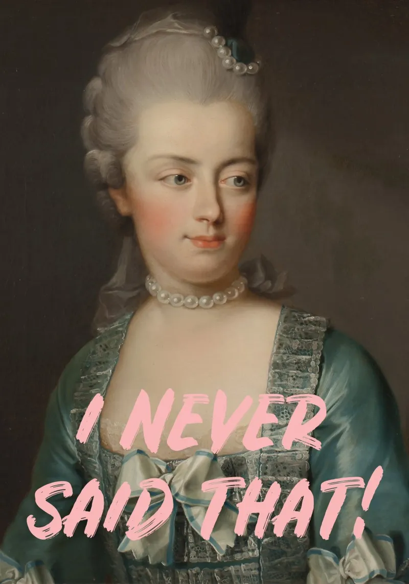 Marie-Antoinette Portrait with Text alluminio dibond da GraceDigitalArtCo