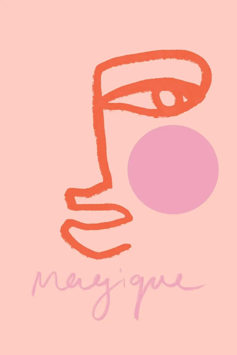Magique Abstract Face poster con telaio in alluminio da GraceDigitalArtCo