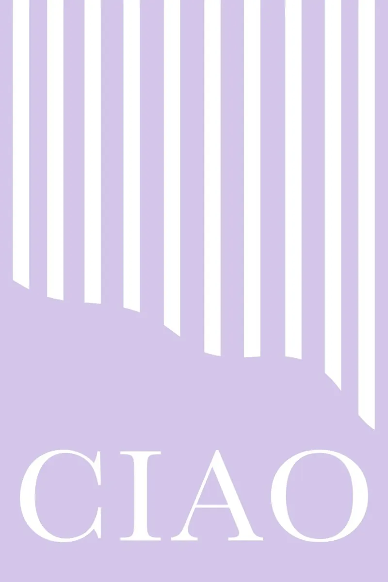 Purple Striped Ciao Art plexiglass da GraceDigitalArtCo