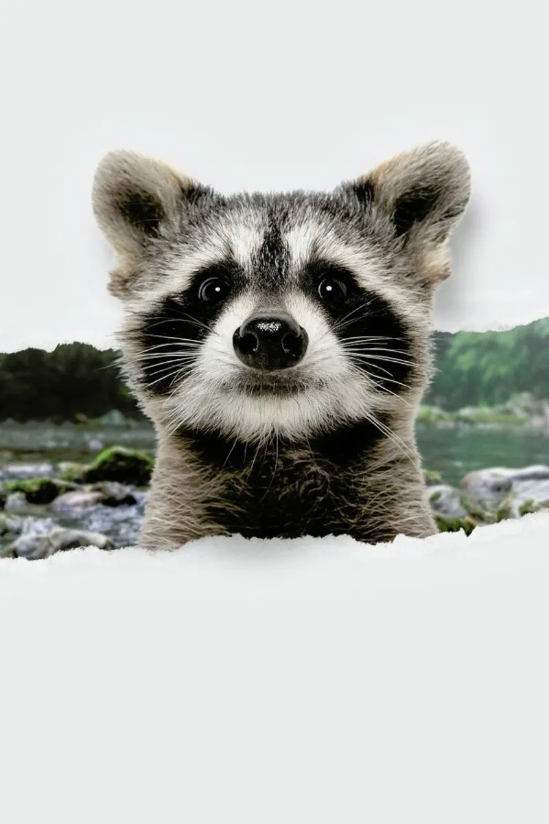 Raccoon Torn Paper acrylic glass by JONAS LOOSE KIDS