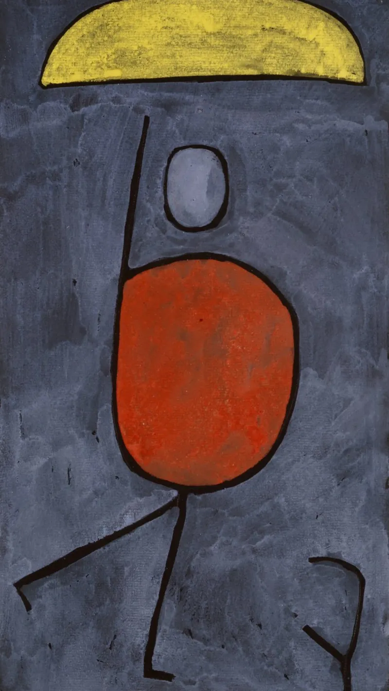 Paul Klee - Con ombrello (1939) carta hahnemühle da Wirla