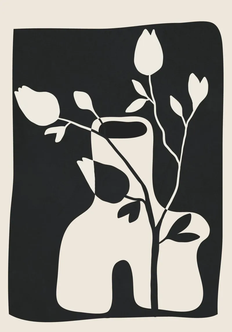 Modern Vase Abstract Plant Art 1 pellicola backlit da Nadjaa