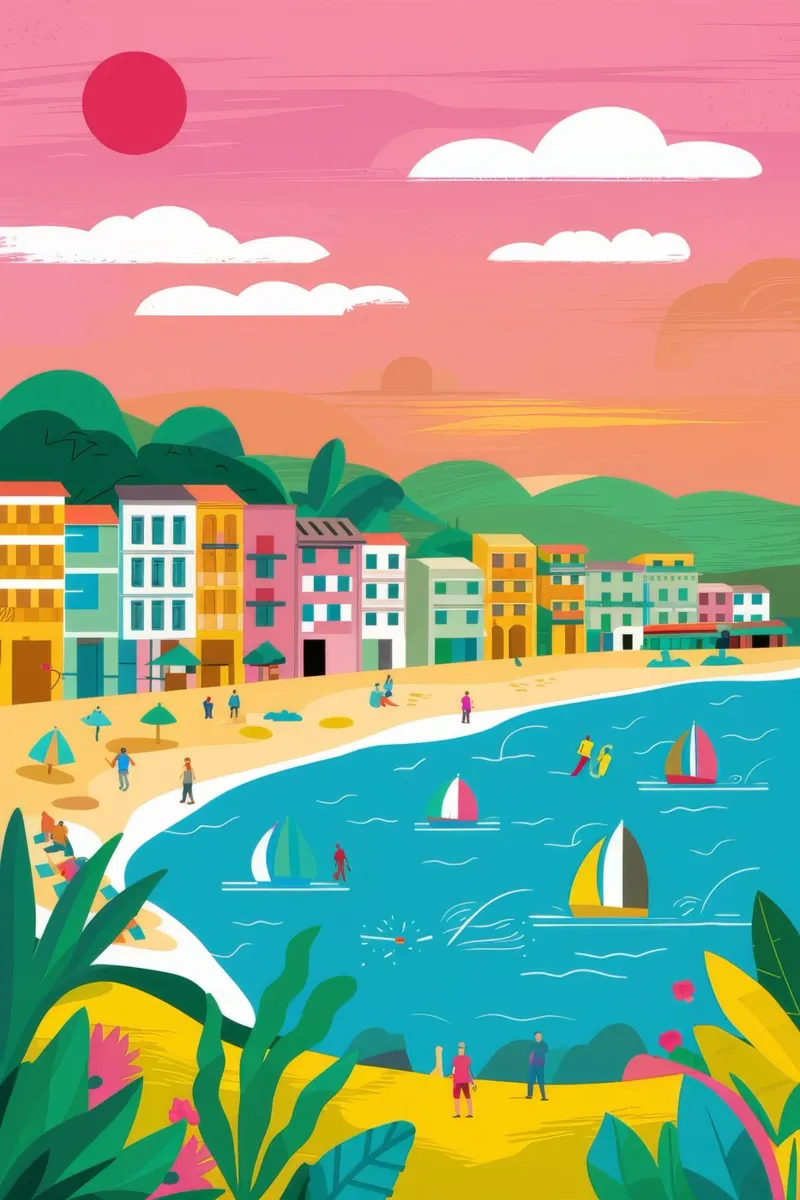 Barche a vela Sunny Seaside pellicola backlit da Chroma Haven