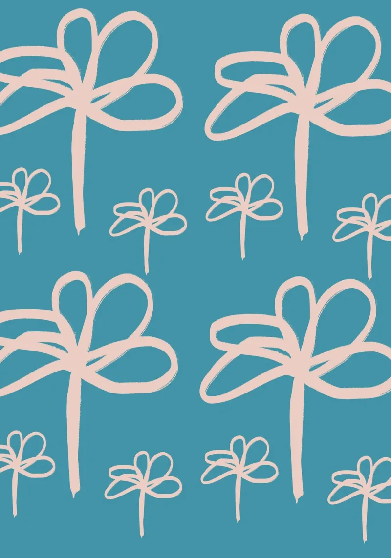 Floral Retro No 01 tela con Cornice a cassetta da treechild